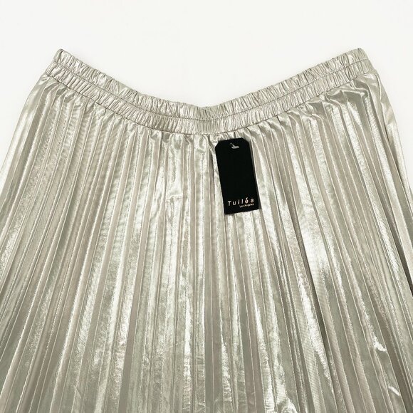 Tulle’a | Pleated Metallic Midi Skirt | NWT - Picture 3 of 11